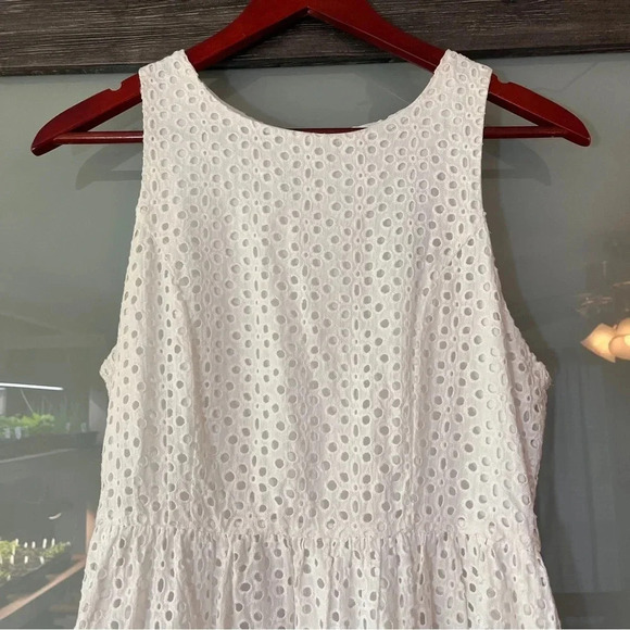 One Clothing Los Angeles White Sleeveless Eyelet Dress Exposed Zipper Juniors M - Picture 6 of 7